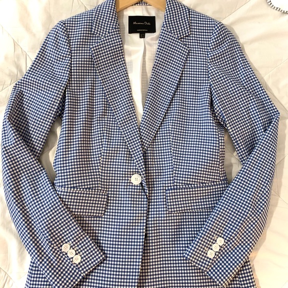 Blue Gingham Blazer — Massimo Dutti - Picture 2 of 4